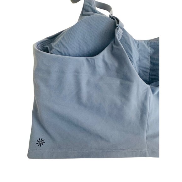 Athleta Elation V-Neck Crop Bra Blue 3X D-DD Nylon/Spandex Adjustable Straps - Picture 5 of 5
